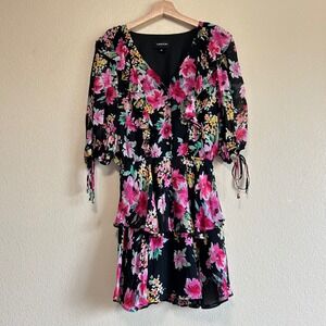 Yumi Kim Hailey Dress Paradise Villa Black Floral Ruffle Mini Dress Medium